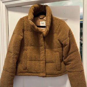 Abercrombie & Fitch Tan Sherpa Jacket
